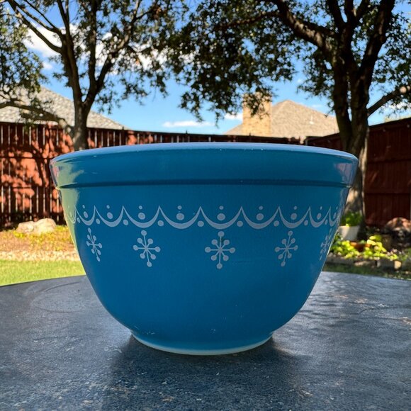 Vintage Pyrex By Corning Snowflake Blue #401 Nesting Bowl Replacement USA - Picture 13 of 14